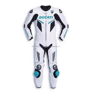 Combinaison de course moto Ducati en cuir, une pièce, combinaison de moto GP, certifiée CE, cuir de vachette blindé, couleurs personnalisables - Product Image 3