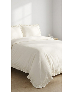 Wholesale <b>Ruffled</b> Poly-Cotton <b>Bedding</b> Set Double Queen Size Frill Trim Duvet Cover 4pcs Soft Breathable Home Hotel Modern 250tc - Product Image 4