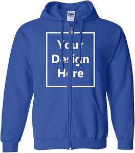 La mejor Sudadera con capucha Power Blend Full-Zip para hombres y mujeres Sudadera de lana de algodón 100% Teñido liso de talla grande disponible - Product Image 1