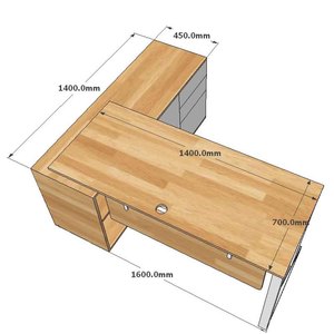 Escritorio Ejecutivo en Forma de L Contemporáneo y Lujoso con Gabinete de Almacenamiento, Patas de Acero, 160x140x75cm, Independiente, Ya Ensamblado - Product Image 6