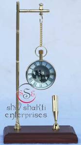 Reloj de Escritorio de Latón Estilo Marítimo Vintage con Portalápices, Decoración para Sala de Estar, Reloj Antiguo, Regalo de Navidad o Cumpleaños - Product Image 3