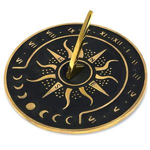 Reloj de Sol de Jardín Sunward de Latón Pulido de 8.5 Pulgadas de Diámetro, Reloj de Sol Decorativo para el Hogar con Estilo Náutico, Material Metálico - Product Image 1