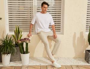 Knitted canvas <b>men's</b> <b>trousers</b> <b>Linen</b> Pants <b>Men</b> <b>Casual</b> 2025 Summer Beach Elastic Yoga Pants Travel Baggy Pajama - Product Image 5
