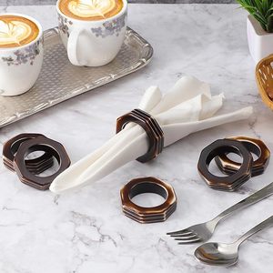 <b>Epoxy</b> Resin Bronze Brown Napkin Rings Bulk for Party Decoration Dinning <b>Table</b> Everyday Family Gatherings a Great Tabletop Decor - Product Image 3