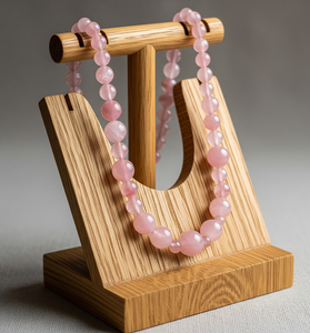 Comprar collar de cuentas de cuarzo rosa Unisex 18 pulgadas Plata 925 Cerradura Diseño geométrico anudado a mano Accesorio de moda Regalo - Product Image 2