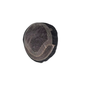 วิกผมผู้ชายแบบผูกเชือกด้านหน้า ทำจากผมแท้ชนิดอินเดียเรมี่ ยี่ห้อ Taz Hair จากบังกลาเทศ แบบลอนลึก  แบบเส้นเดียว  ผสมผมสีเทา 50% - Product Image 6