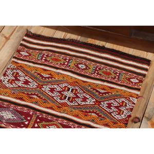 พรมตุรกีขนาด 2.3x3.2 ฟุต พรมวินเทจขนาดเล็ก พรมลายต้นไม้และพืชสีแดงส้ม - Product Image 5