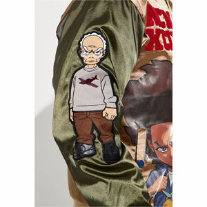 Chaqueta universitaria de satén de doble cara con bordado personalizado de estilo callejero para hombre, resistente al agua, servicio OEM - Product Image 3