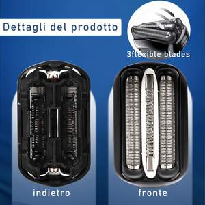 Cabezales de Repuesto para Afeitadora Eléctrica de Doble Cuchilla, Lavables, Juego de 2 Cuchillas Triples para Afeitar la Cara, para Afeitadoras Rotatorias Eléctricas - Product Image 5