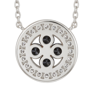 Pendentif halo en argent 925 plaqué or avec accents de moissanite noire et chaîne tendance SHREYA DIAM - Product Image 3