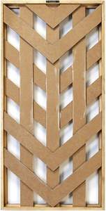 Panel de pared de madera geométrica pulida 15,75 "W X 1,75" D X 31,50 "H Decoración para el hogar Panel enmarcado natural gris y blanco - Product Image 3