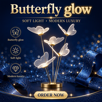 Lámpara de Pie LED Acrílica con Forma de Mariposa, Luz para Pasillos, Decoración para Bodas, Fiestas y Eventos