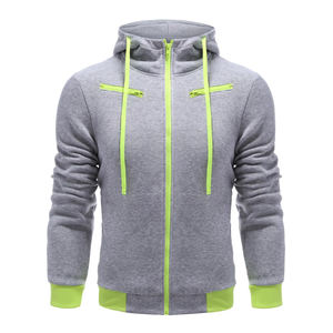 Sweat-shirts et sweats à capuche pour hommes en mélange 250 GSM, OEM, haute qualité, sweat à capuche personnalisé avec broderie, fermeture éclair - Product Image 3