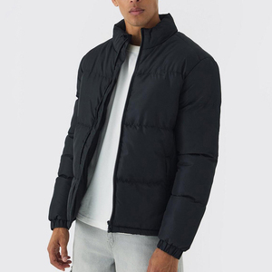 Chaqueta Bomber de Invierno para Hombre, Estilo Urbano, Acolchada de Lona, con Capucha, Transpirable, Cuello Mao, Cierre de Cremallera, Tinte Liso - Product Image 3