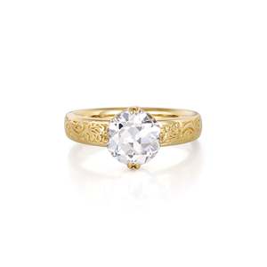 Timeless Old European Engagement <b>Ring</b> 2.05 Ct D-F VVS1-VS2 Lab Grown <b>Diamond</b> In 14K 18K Yellow Gold Refined Proposal Choice - Product Image 1