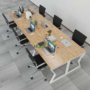 MConcept HBMC016 6-Piece Contemporary <b>Desk</b> Cluster 360x120 Steel Legs Melamine Assembly Required for Bedroom/Office Furniture - Product Image 1