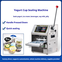 Máquina Selladora de Tapas de Aluminio para Vasos de Plástico PP de Yogur y Tazones de Desayuno, Semiautomática y Manual, Personalizable