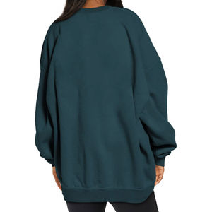 Women's Winter Fleece <b>Crewneck</b> Oversized Pullover Sweatshirt Casual Comfy Front Logo - Product Image 2