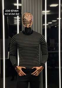 Suéter informal de otoño para hombre para cuello Polo manga larga cremallera calor cálido Cachemira Mohair estampado Jacquard Logo botón raya letra. - Product Image 6