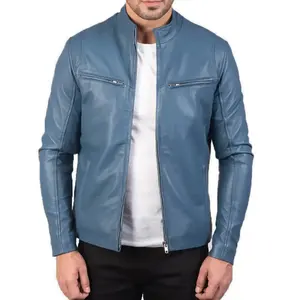 Chaqueta de Cuero para Hombre, Chaquetas de Cuero para Hombre, Estilo Popular de Otoño, Chaqueta de Cuero para Hombre al por Mayor, Chaquetas de Cuero con Cremallera Modernas y Elegantes para Hombre - Product Image 5