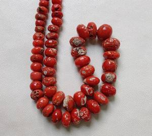 Hilo de 16 pulgadas, cuentas pulidas lisas Rondelle de Coral rojo, cuentas de Coral rojo viejo liso tamaño 10MM a 5 MM piedra preciosa - Product Image 5