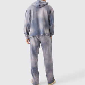 Conjunto Deportivo Informal de Algodón 100%, Estilo Urbano, Personalizable al por Mayor para Hombre, Sudadera con Capucha Extra Grande y Pantalones Holgados Ligeros - Product Image 4