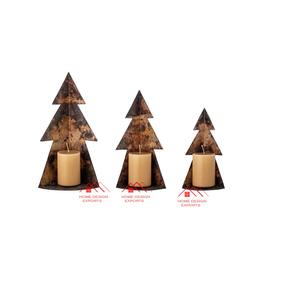 Bougeoir en forme d'arbre décor de Noël meilleure vente décor à la maison décoratif Antique fini ensemble de 3 - Product Image 1