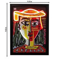 Cuadro de Arte Abstracto LED Neón Personalizado con Intensidad Regulable, Decoración de Pared con Marco, Obra de Arte Acrílica, Luces LED para Dormitorio, Decoración del Hogar