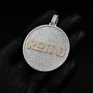 Pendentif personnalisé Hip Hop en argent sterling 925 avec nom en diamant, lettres et chiffres, pendentif glacé en moissanite VVS, bijoux personnalisables - Product Image 5