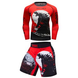 E Custom Printed <b>Mens</b> <b>Long</b> Sleeve BJJ MMA Rash Guard <b>Mens</b> Compression Tights T Shirt+leggings+<b>shorts</b> Set - Product Image 6
