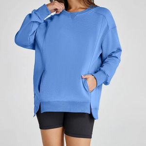 Sudadera de cuello redondo con logotipo bordado y estampado personalizado de talla grande, sudadera de Yoga, gimnasio, entrenamiento, sudadera para mujer, ropa de calle - Product Image 4