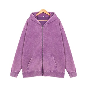 100% coton lourd à manches longues pull respirant tissu strass hiver doublé tricoté surdimensionné hommes à capuche - Product Image 1