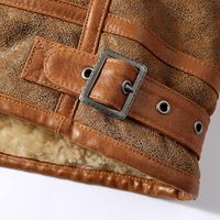 Blouson aviateur en cuir pour homme, vestes d'hiver chaudes en peau de mouton, manteau aviateur