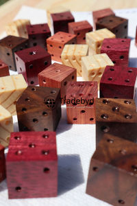 Dés polyédriques en bois faits à la main, ensemble de 7 pièces, écologiques, durables, de collection, pour les jeux de rôle de fantasy Dungeons & Dragons, Tradebyd - Product Image 6