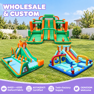 Castillo Inflable de Tela Oxford para Niños, Uso Doméstico, con Tobogán de Agua y Aspersor, Precio de Fábrica al por Mayor - Product Image 1