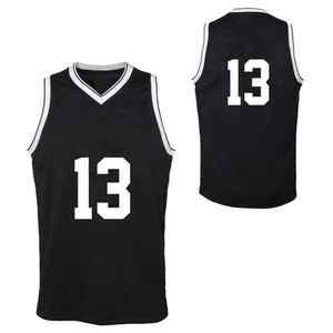 Maillot de basket-ball noir personnalisé OEM pour hommes, numéro de nom d'équipe cousu, maillot de basket-ball réversible en vrac, fournisseur du Pakistan - Product Image 1