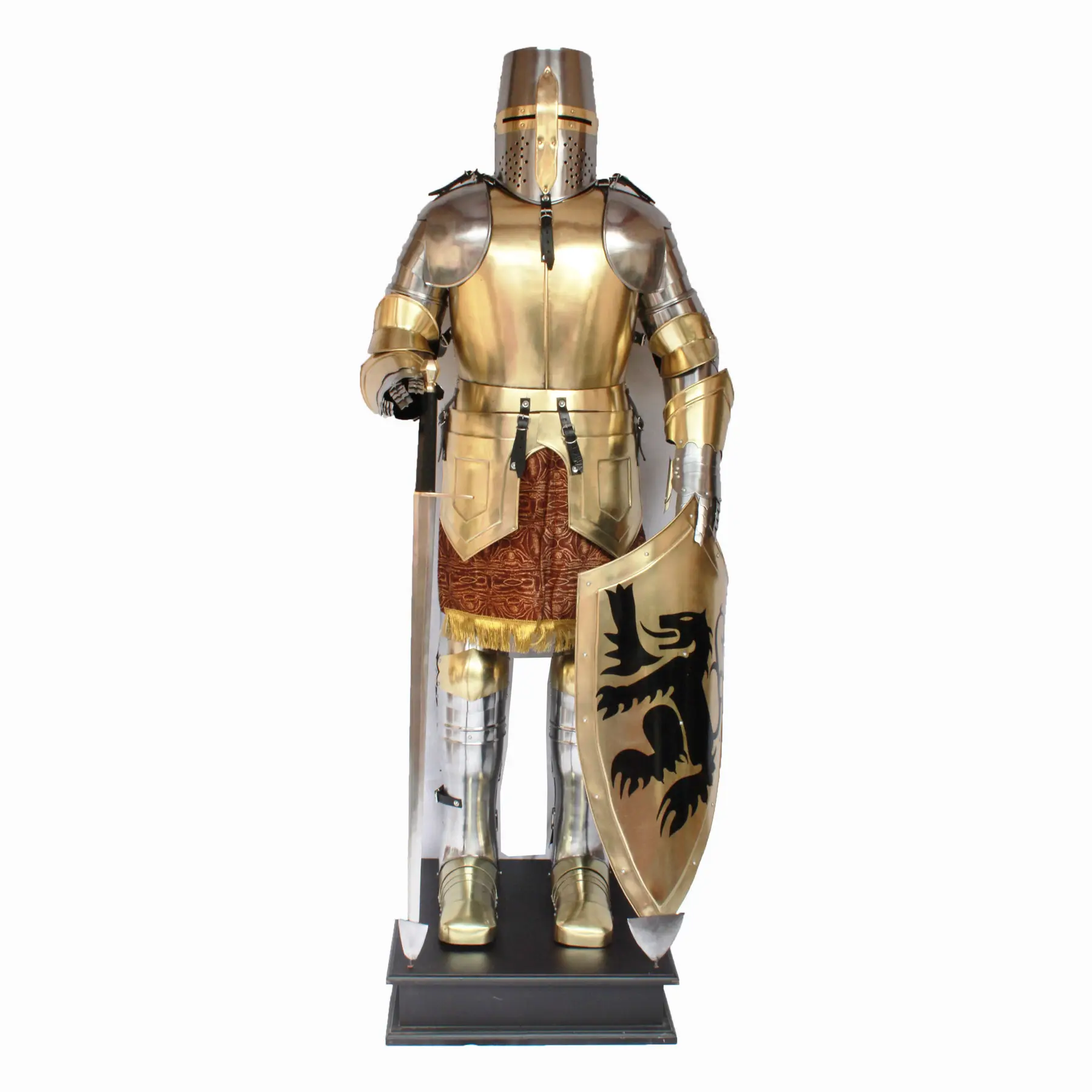 Middeleeuws Ridderpak Templar Pantser Draagbare Kostuum Battle Warrior Kruisvaarder Van Voor Harnas Volledig Zilveren Glans