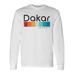 Camiseta Retro Vintage Dakar Senegal de Manga Larga, Producto Promocional Elegante - Product Image 1