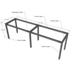 Modern Minimalist Office <b>Desk</b> 60x240cm Melamine <b>Foldable</b> Uconcept HBUC026 - Product Image 6