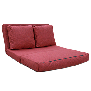EVERGREENWEB Divano Letto Futon dal Design Moderno a 2 Posti con Schienale Regolabile e 2 Cuscini Comodi - Rosso Modulare Estensibile |   HOSHI - Product Image 4