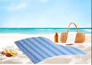 High Quality Cotton Yarn Dyed Fouta Bath <b>Towel</b> Full Size with 2 Side Fringes <b>Stripe</b> Style Excellent for Home Use - Product Image 2