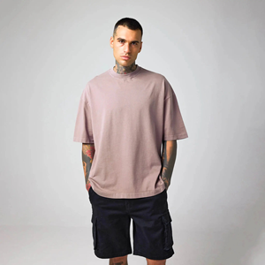 เสื้อยืดผู้ชายโอเวอร์ไซส์ออกแบบได้ตามต้องการเสื้อยืดผ้าฝ้าย100% 240กรัม280 260พิมพ์ลายไหล่ของผู้ผลิต - Product Image 3
