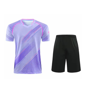 Uniformes de tennis personnalisés avec logo d'équipe, chemises de badminton respirantes avec shorts, uniformes de tennis d'entraînement unisexes - Product Image 1