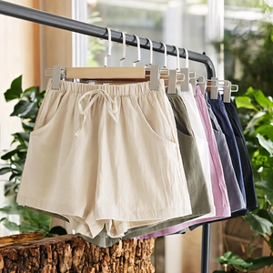 Short en lin, Short en lin taille haute pour femme, Short de plage en lin jaune avec poche, Short en lin femme, Short personnalisé - Product Image 6