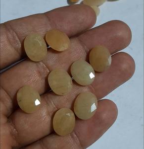 อัญมณีทรงหลังเบี้ยทรงรีสีเหลืองมะนาวงดงามเครื่องประดับราคาดีที่สุดสำหรับของขวัญแต่งงานสำหรับผู้ชายและผู้หญิง - Product Image 5