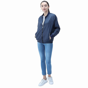 Chaqueta Bomber Casual de Invierno para Mujer, Manga Larga, Forro de Nailon Transpirable, Tela Estampada, Cierre de Cremallera, Algodón Teñido Liso - Product Image 5