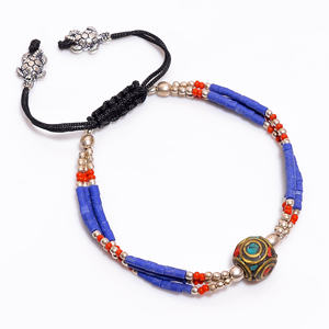 Bracelet de mode en turquoise naturelle et lapis-lazuli, bijoux en argent tibétain, bracelet antique népalais, exportateur de bijoux en pierres précieuses - Product Image 3