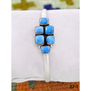 Southwest Handmade Golden Hills Turquoise & Sterling <b>Silver</b> <b>Cuff</b> <b>Bracelet</b> Cultural Collectible Jewelry - Product Image 1