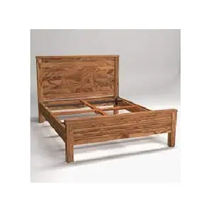 दराज के साथ सुंदर लकड़ी का बिस्तर फ्रेम, आराम के लिए हाई बैक के साथ गहरे पॉलिश वाला बिस्तर, बेडरूम फर्नीचर, घरेलू फर्नीचर, होटल में उपयोग