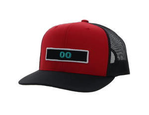 Casquette de camionneur 2 tons de couleur rouge et noire avec logo personnalisé Protection du visage de haute qualité Casquette de sport Hiphop Casquette de camionneur souple - Product Image 1